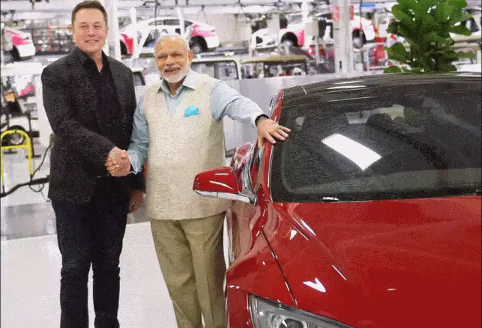 Elon Musk with Narendra Modi 