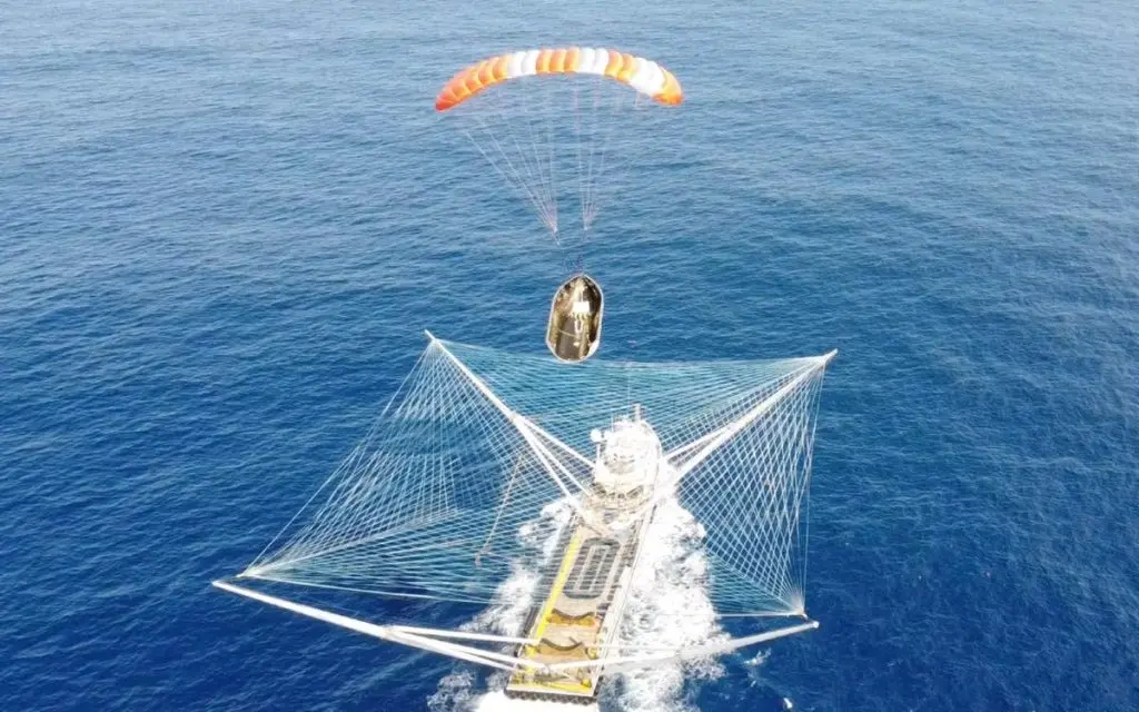 Ship Catching Falcon 9 Rocket Fairing