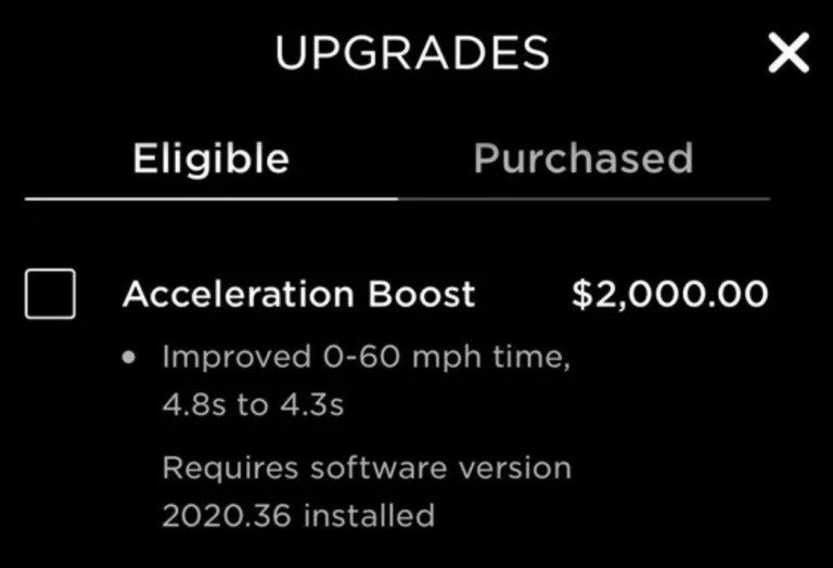 TESLA MODEL Y GETS ACCELERATION BOOST