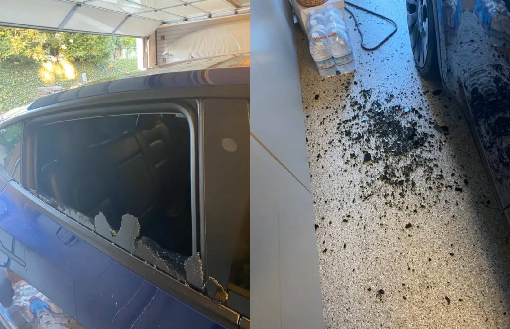 Tesla Model Y Glass Shatters On Its Own While Parked In Garage