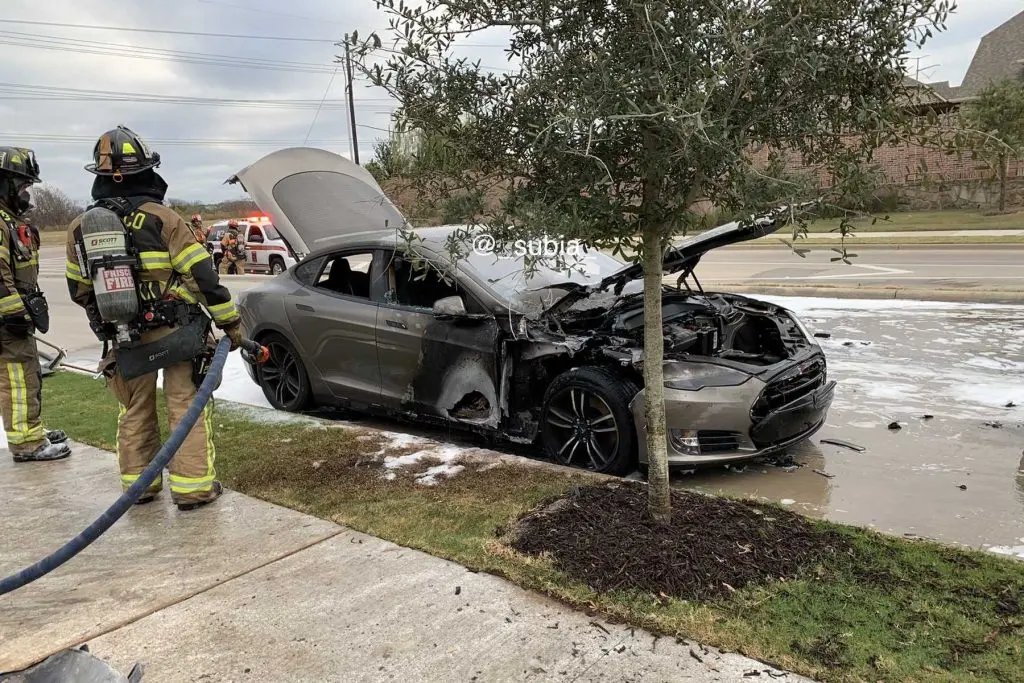 Model S catches fire