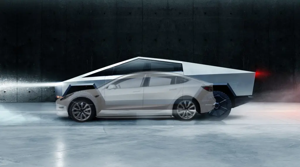Cybertruck vs Model 3 Size comparison