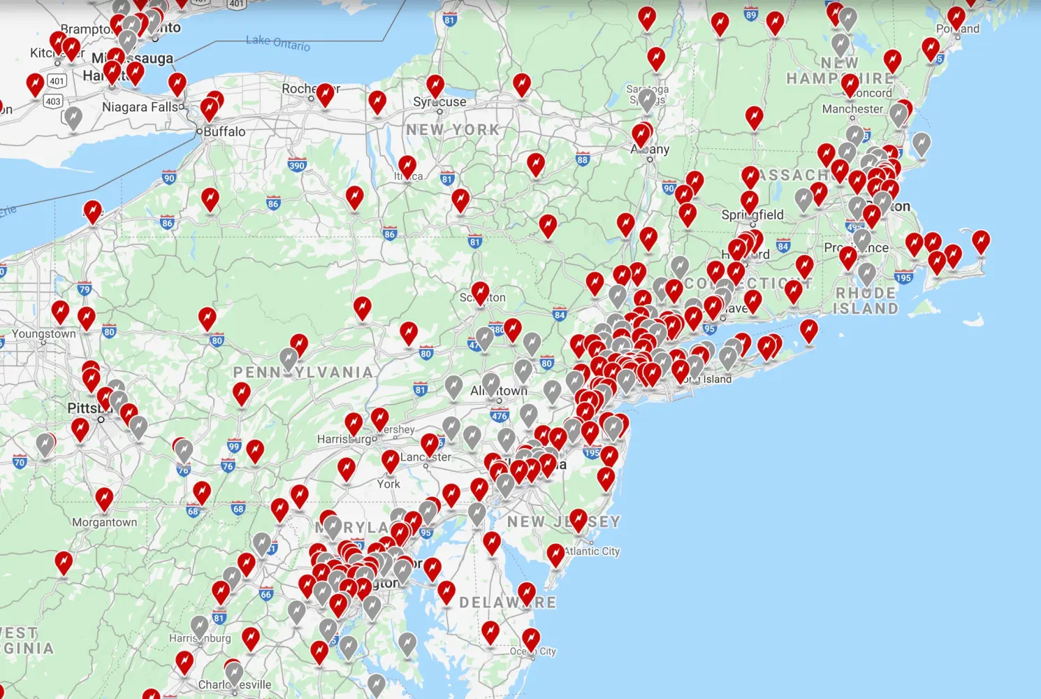 2021 Tesla Supercharger Map