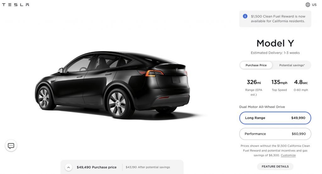 Tesla Model Y Prices