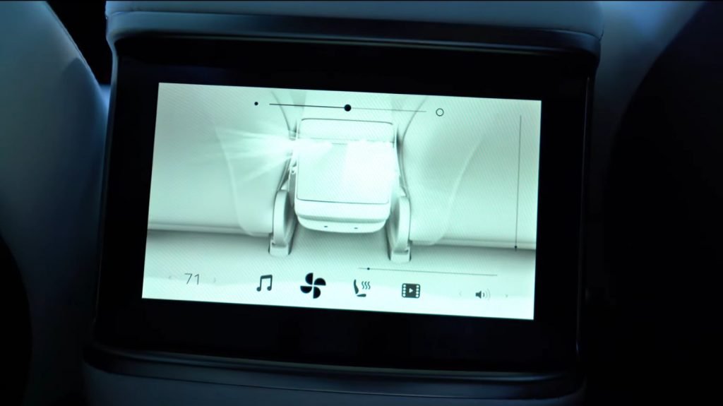 Tesla Model S Plaid Rear Display