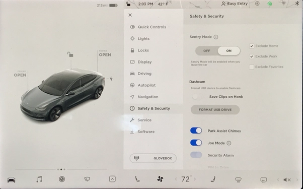 Setting up Sentry Mode Tesla