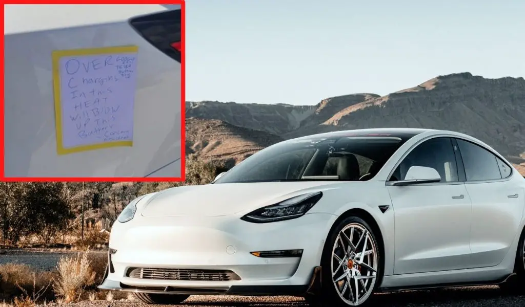 Resident Unplugs Tesla Model 3 & Puts Warning Note on the Car