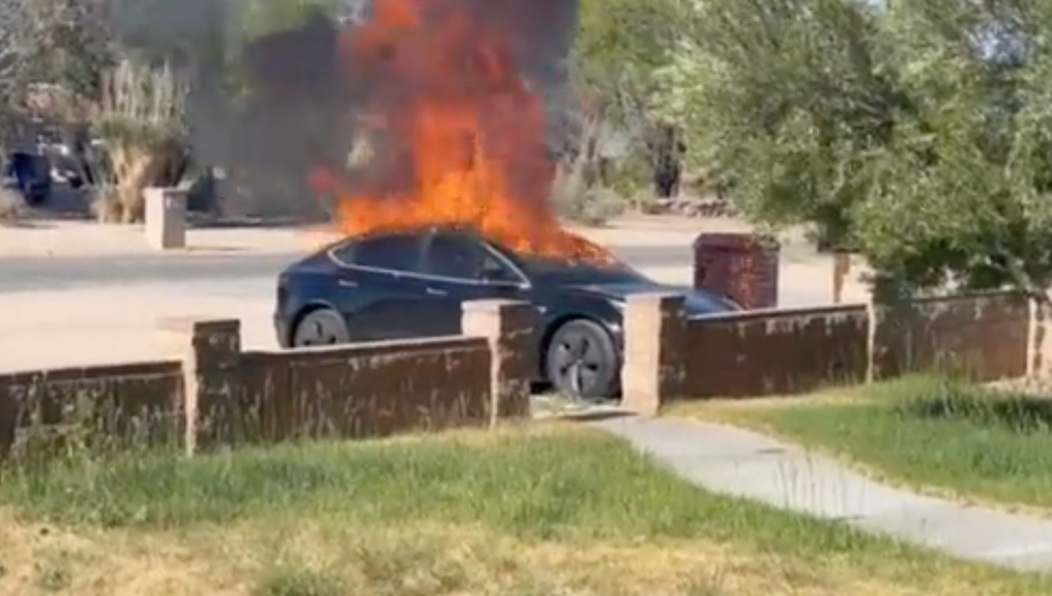 Tesla Model 3 on Fire