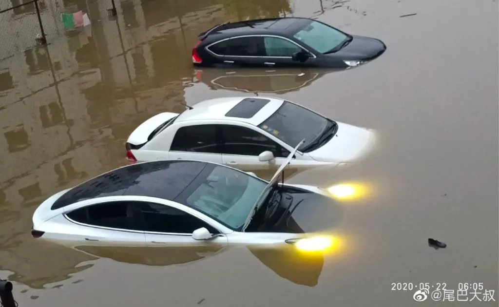 flooded tesla 