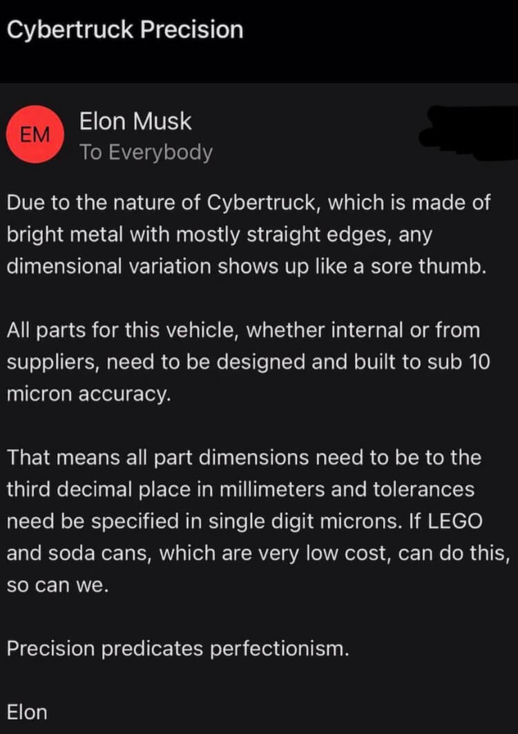 Tesla Cybertruck Elon Musk Email