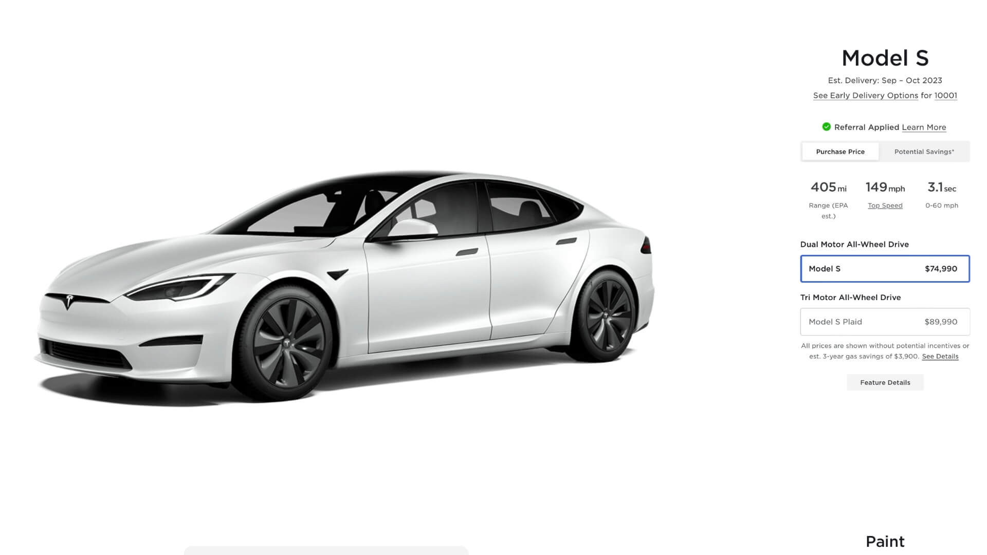 Tesla Model S Price Drop