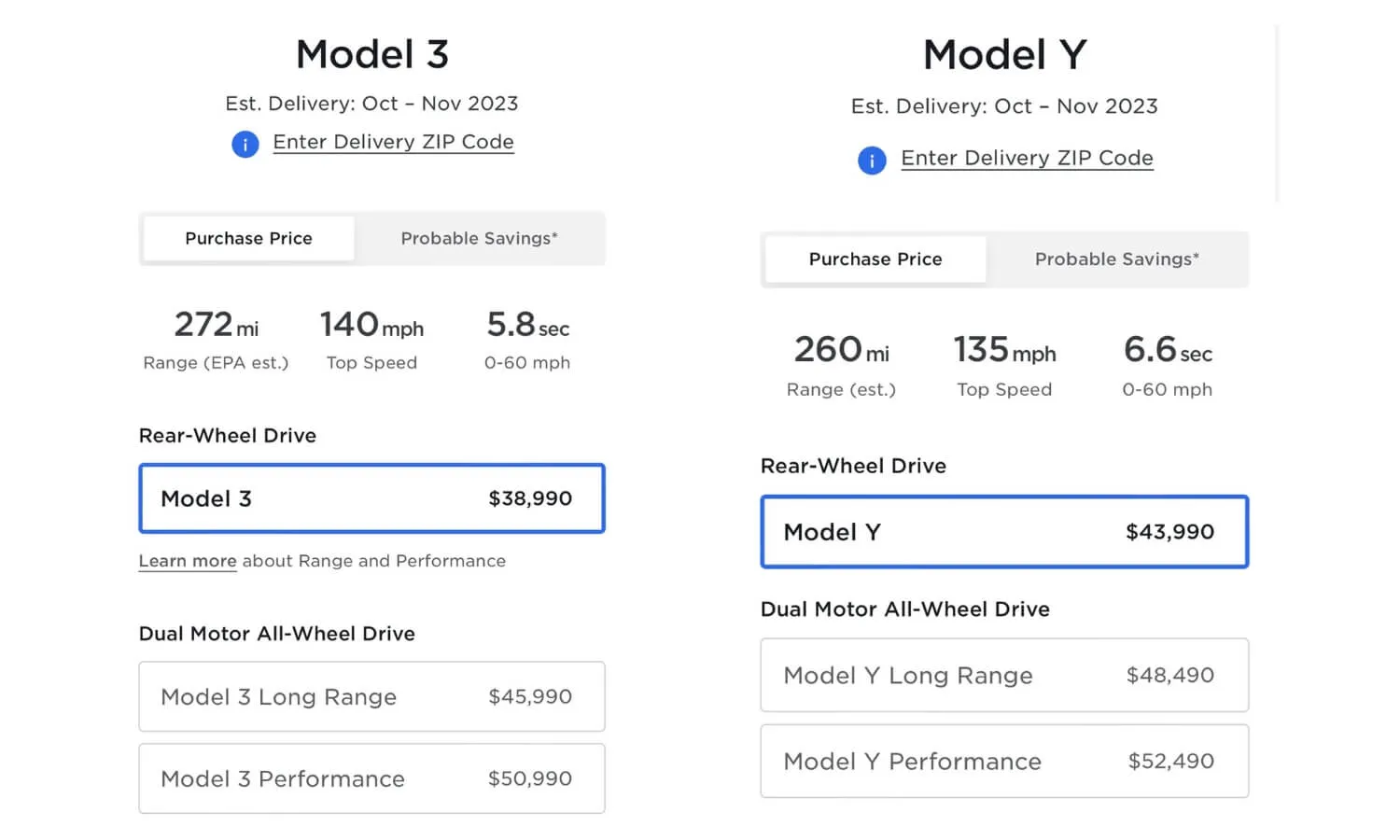 Tesla Price Drop