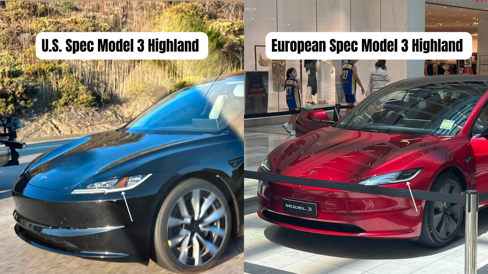 Model 3 Highland: U.S. vs Europe Differences