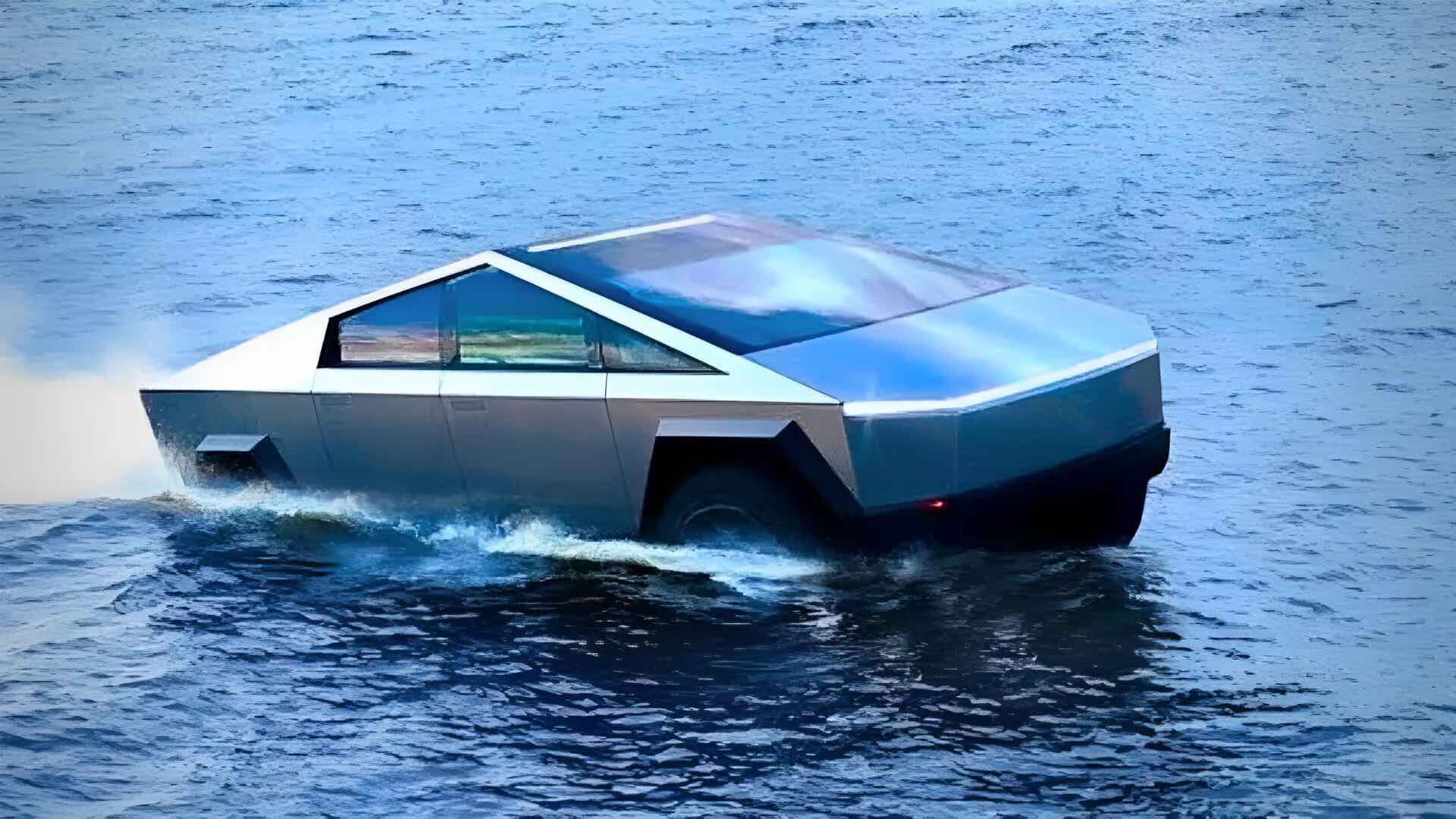 Tesla Cybertruck Boat Float