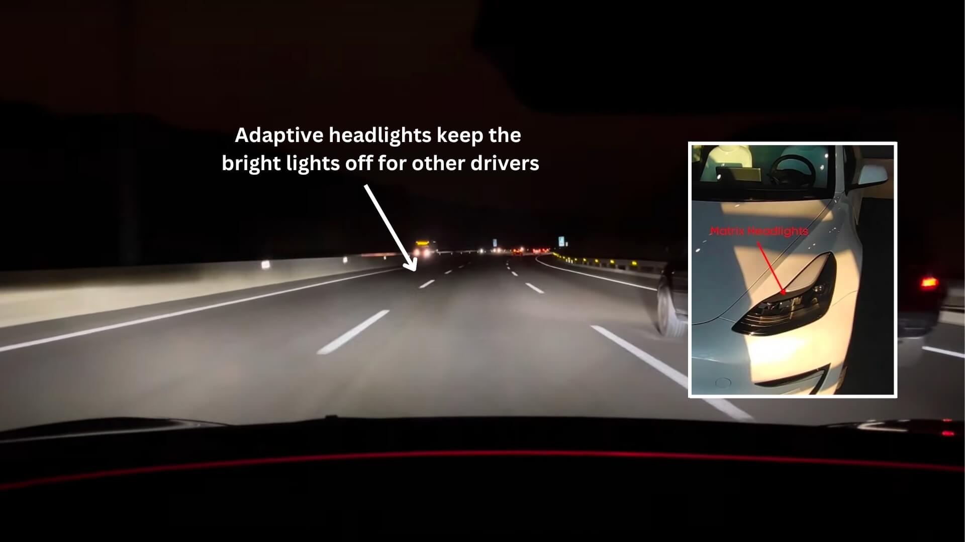 Tesla Adaptive Matrix Headlights