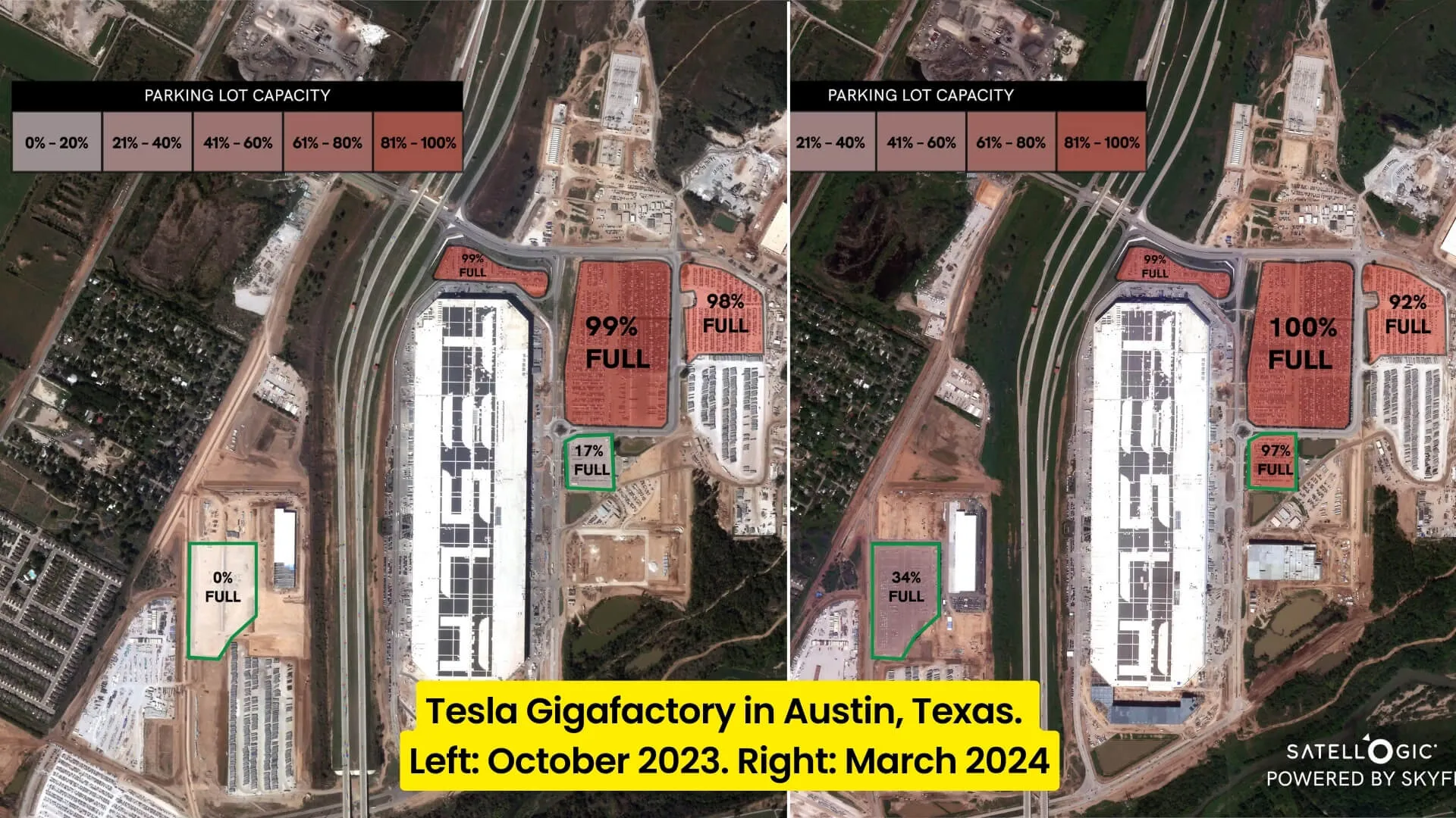 Tesla Unsold Cars satellite images