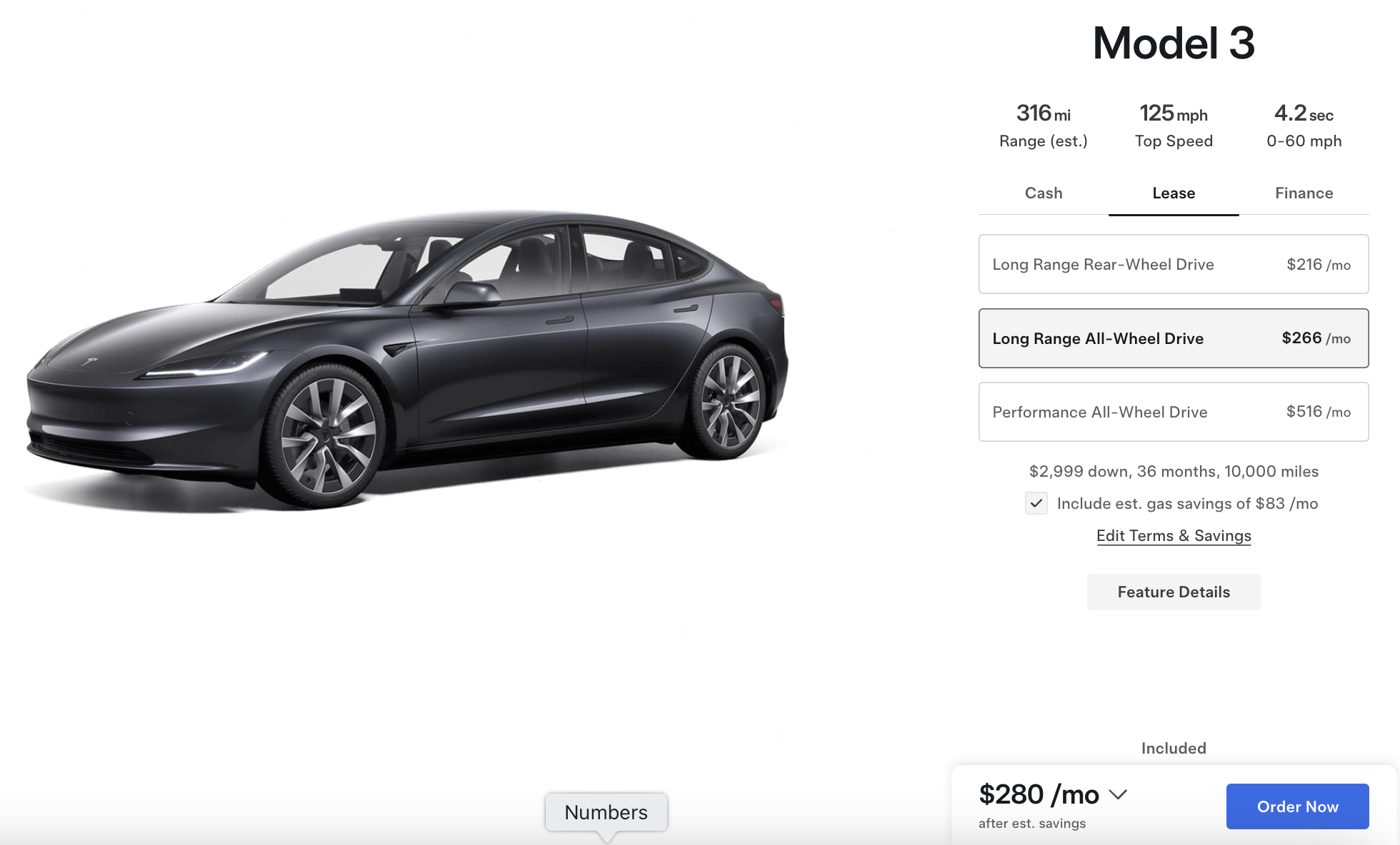 Tesla Model 3 Range US