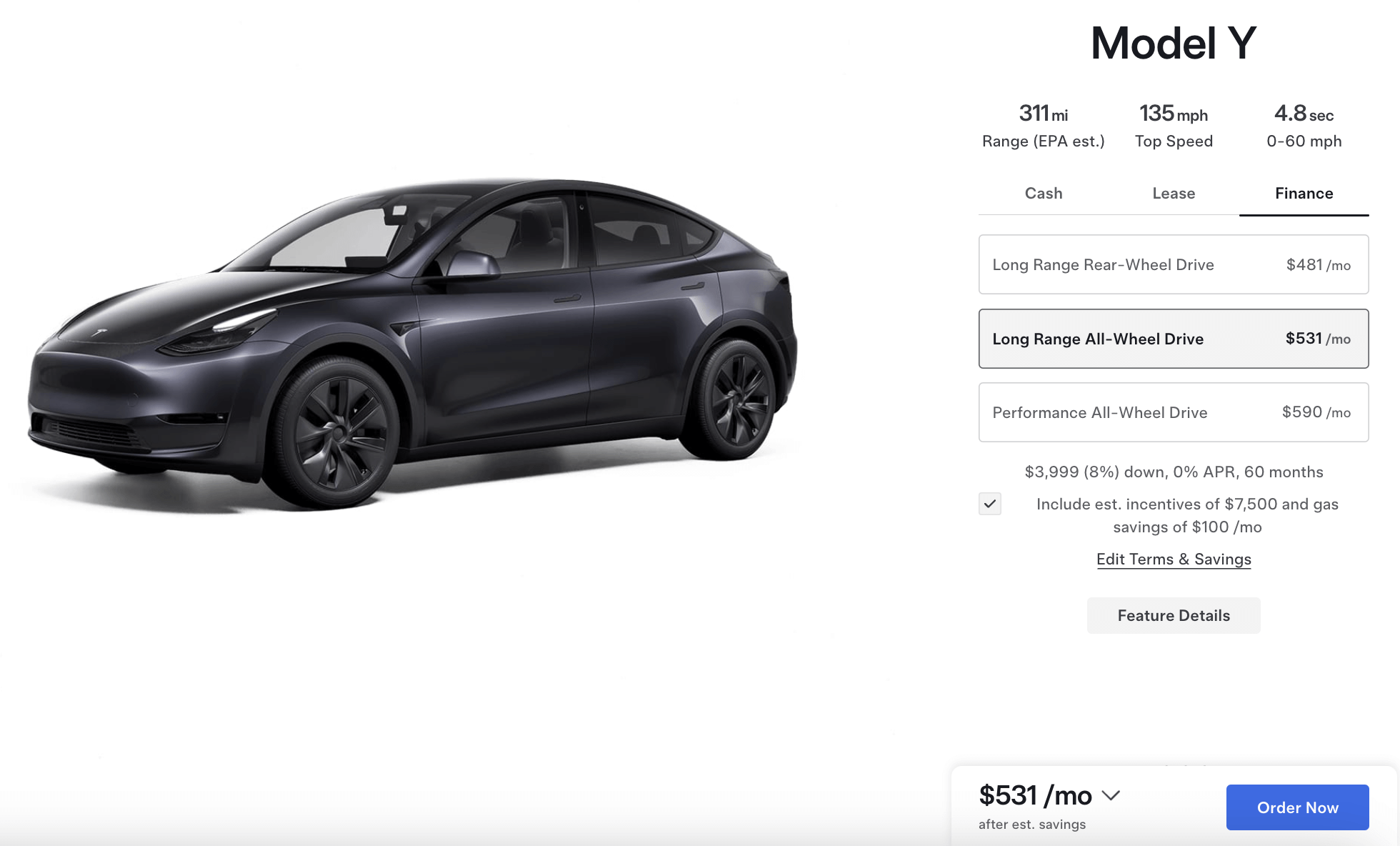 Model Y range US