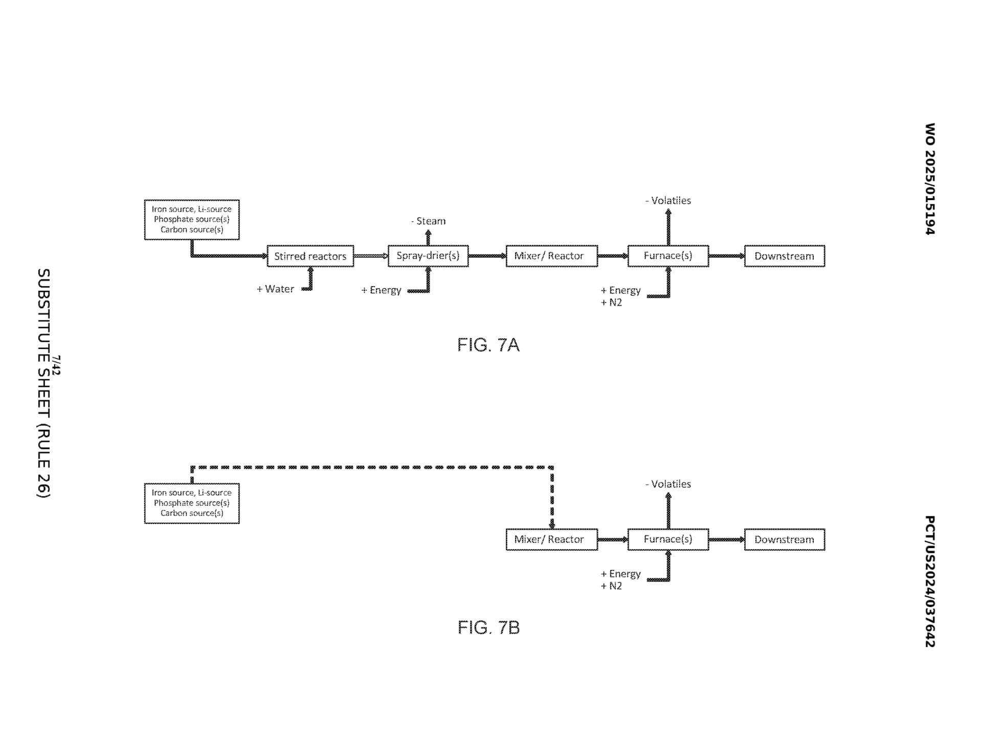 FIG. 7A-7B: Detailed flow diagrams illustrating both wet and dry process implementations