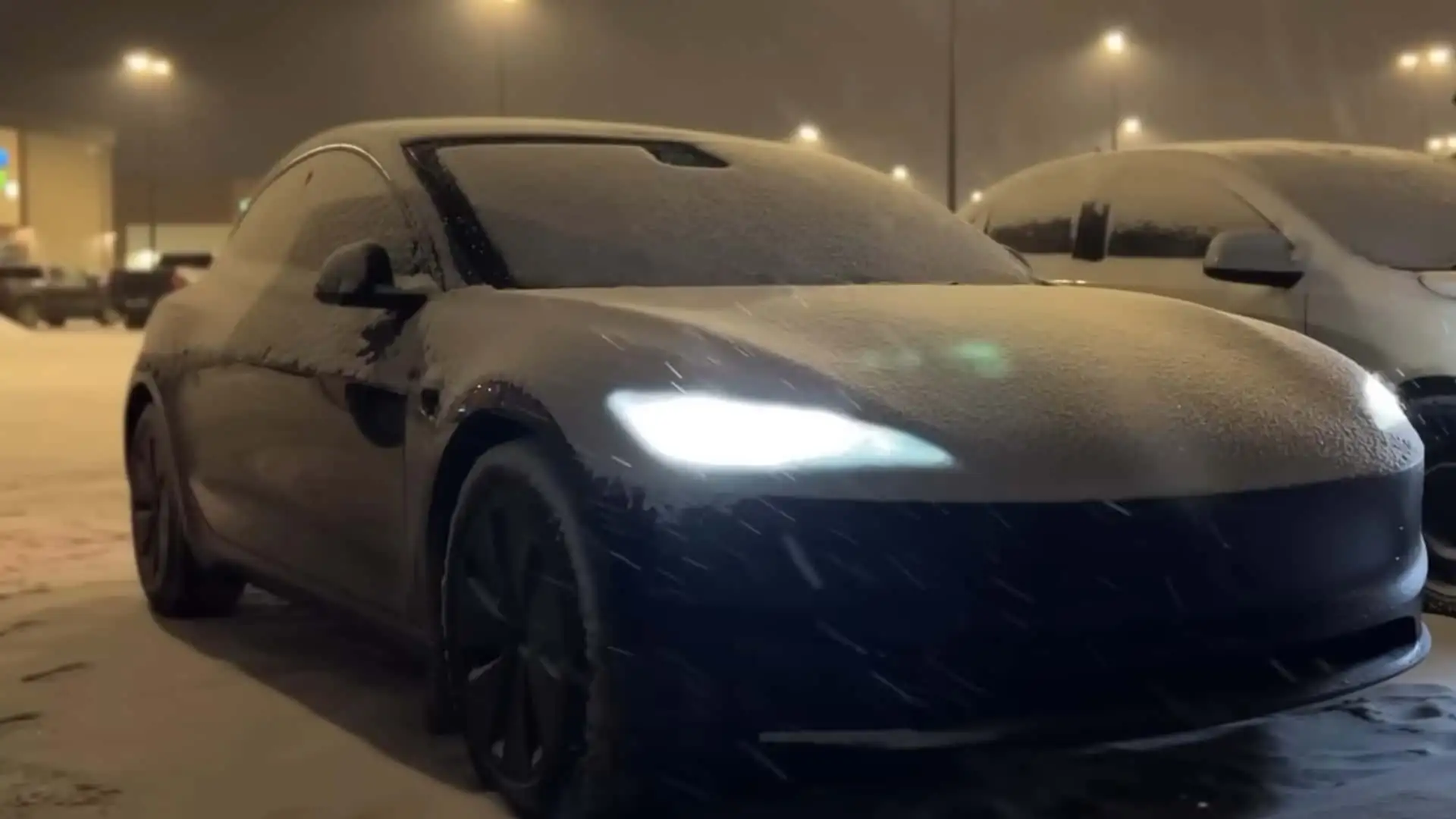 Tesla Model 3 Cold Night