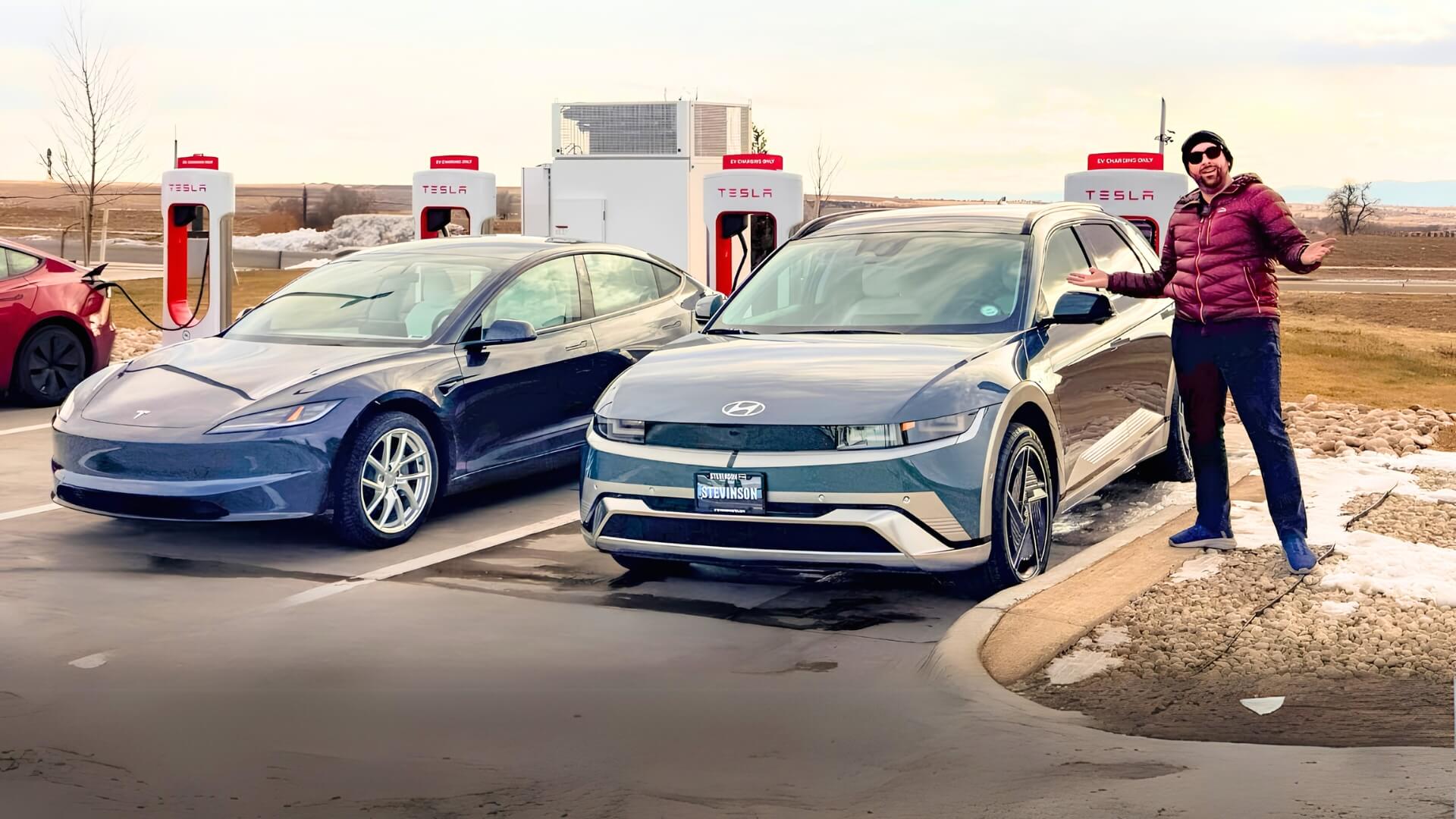 Tesla Model 3 vs Hyundai Ioniq 5 Charging Comparison Test