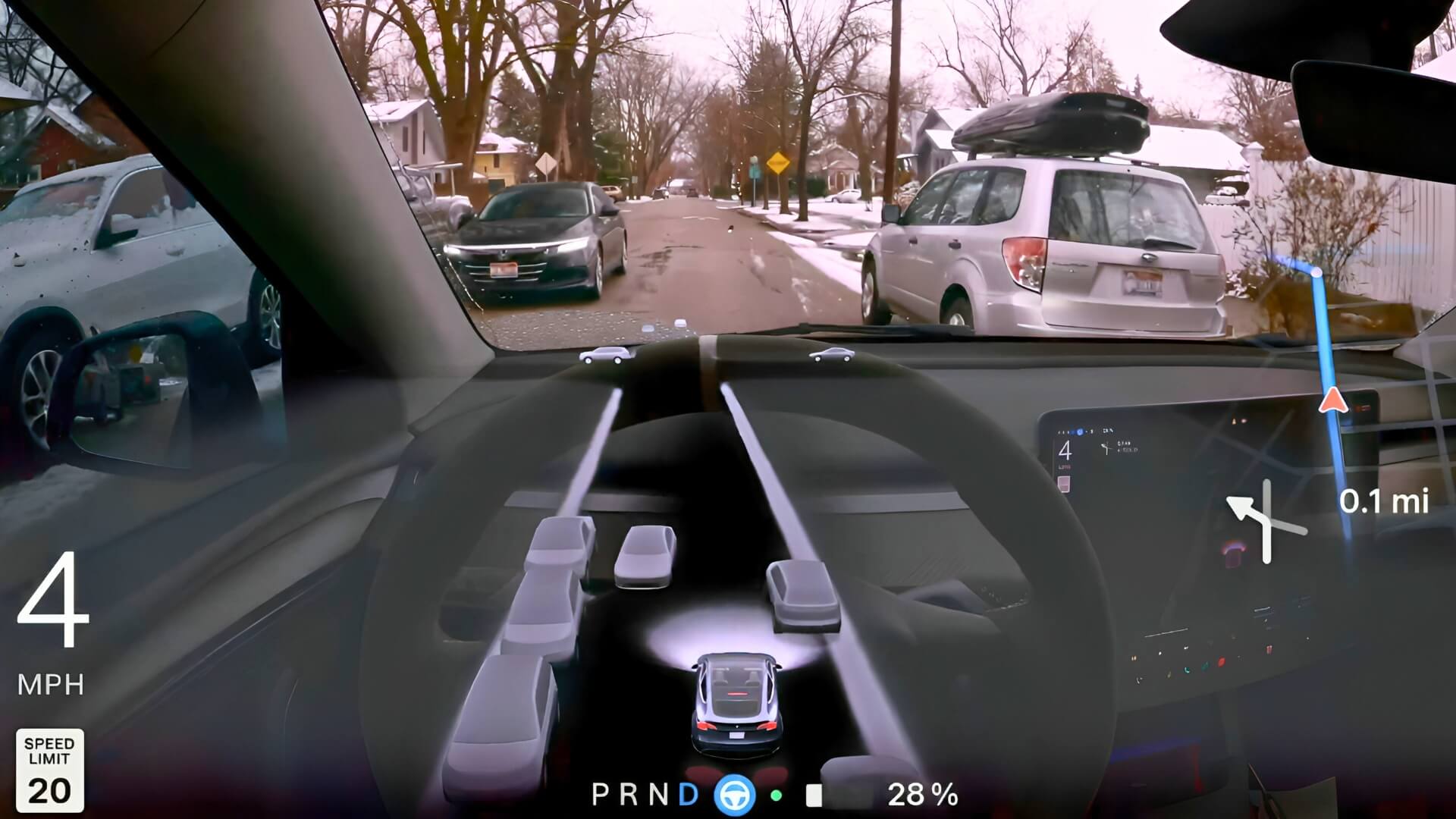 Tesla FSD v13.2.6 Effortlessly Handles Tight Spaces