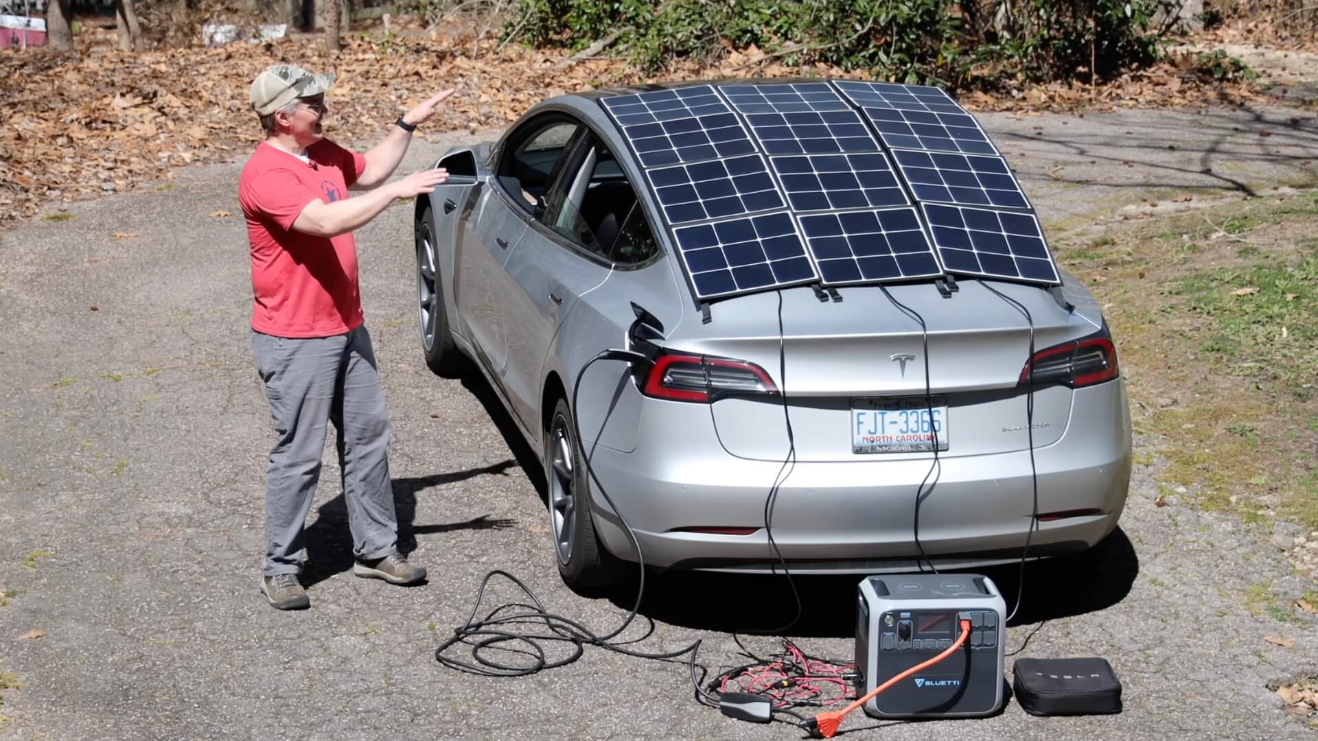 Man Added Solar Panel to Tesla Model 3