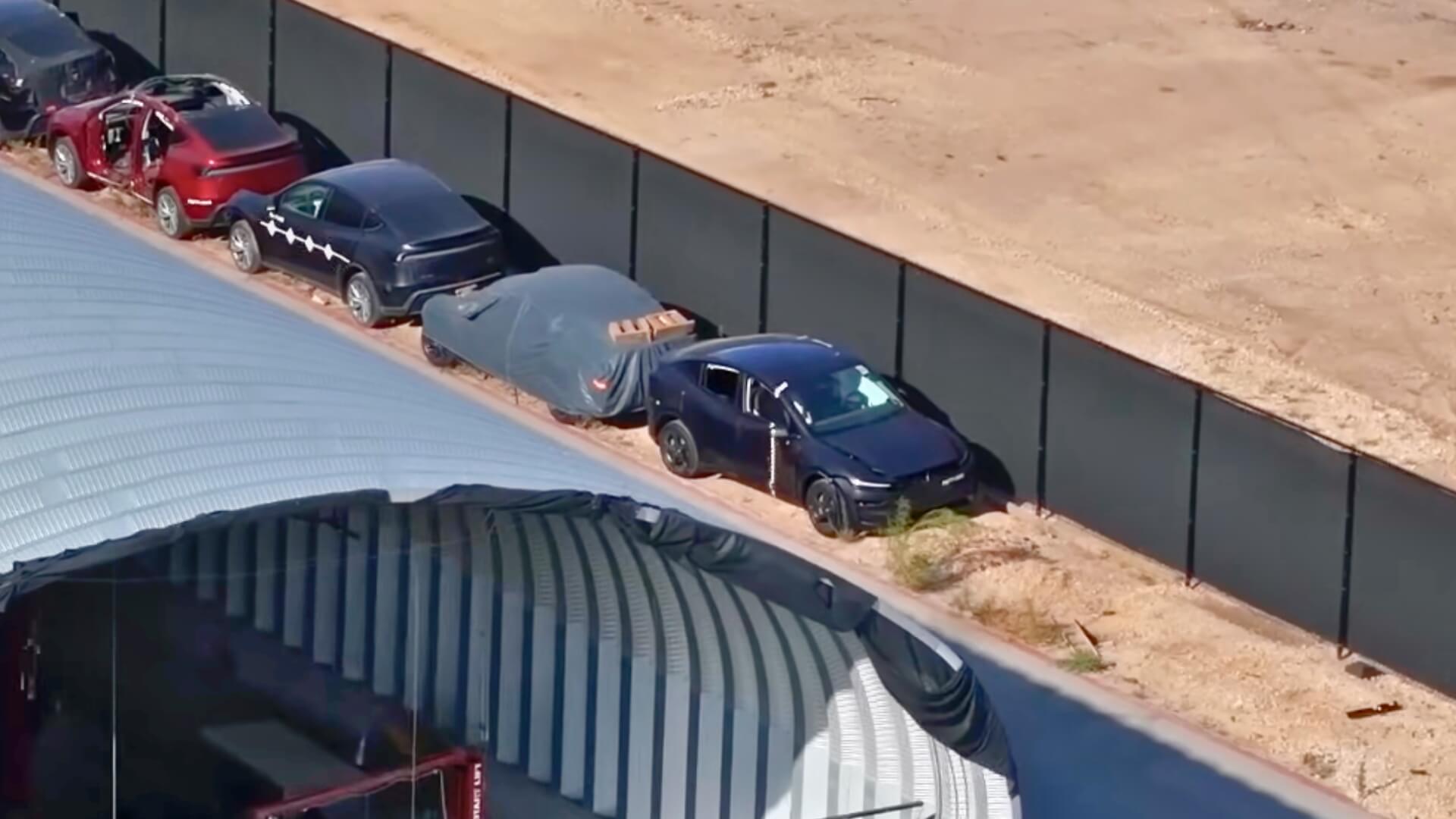 Affordable Tesla Seen at Crash Test Facility