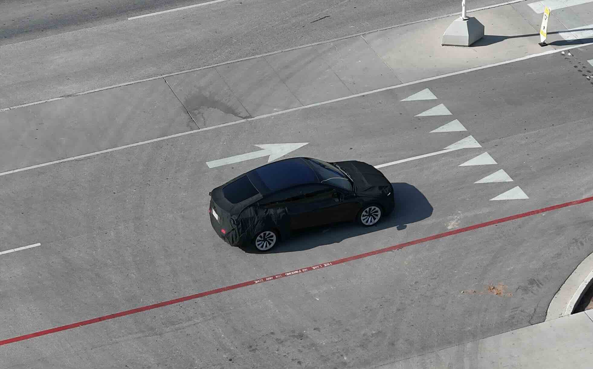 camouflaged Model Y