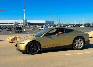 Tesla Cybercab Spotted Testing at Giga Texas With Steering Wheel and Mirrors Tesla Cybercab