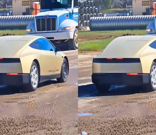 Tesla Cybercab Reappears at Giga Texas With Visible Exterior Changes CyberCab Prototype Spotted at Tesla Giga Texas