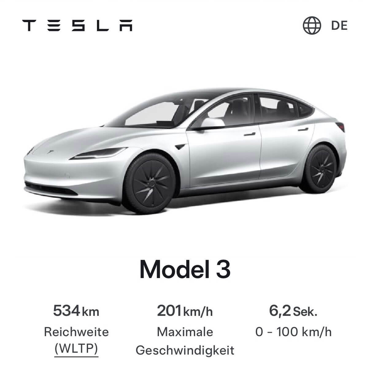 New Model 3 Standard