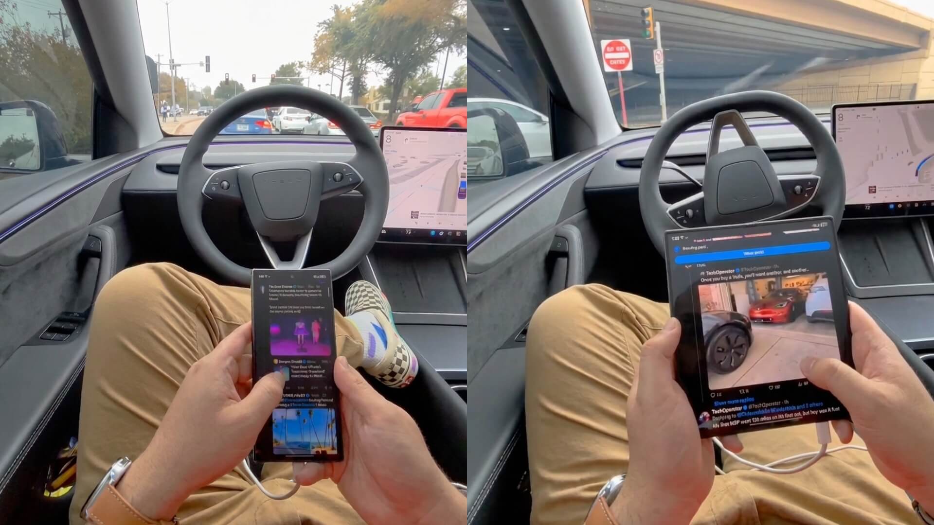 Tesla Owners Claim They Can Now Text and Scroll